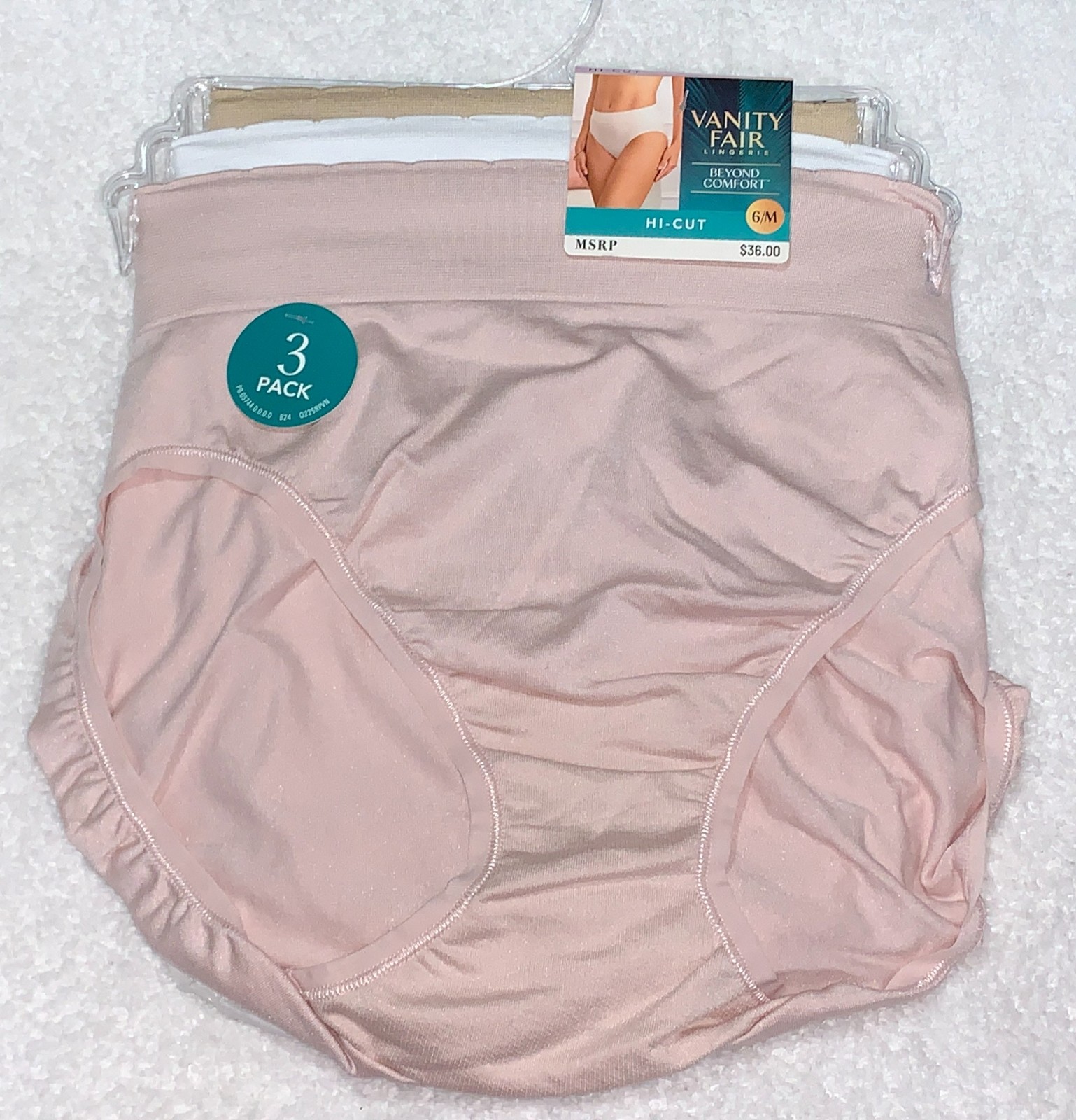 VANITY FAIR Beyond Comfort Seamless 3 Pk Hi Cut Panty Womens M 6 L 7 XL 8 2XL 9