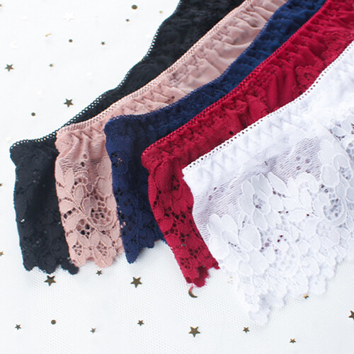 5PCS/LOT Sexy Womens Sheer Lace See Through Panties Thong Brief French Underwear