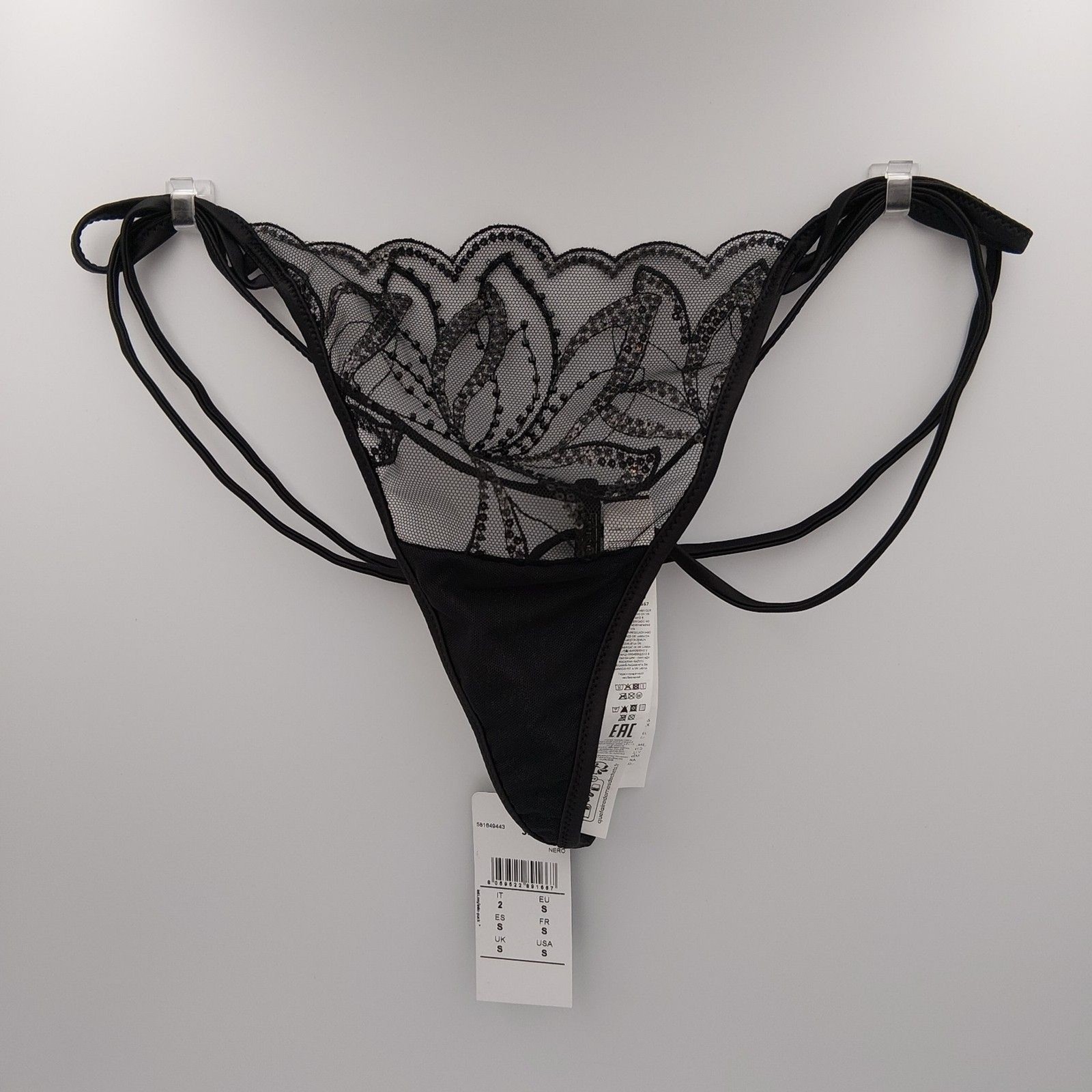 Intimissimi MEDIUM DARK MOON “La Collezione” Limited Edition Beaded Lace Thong