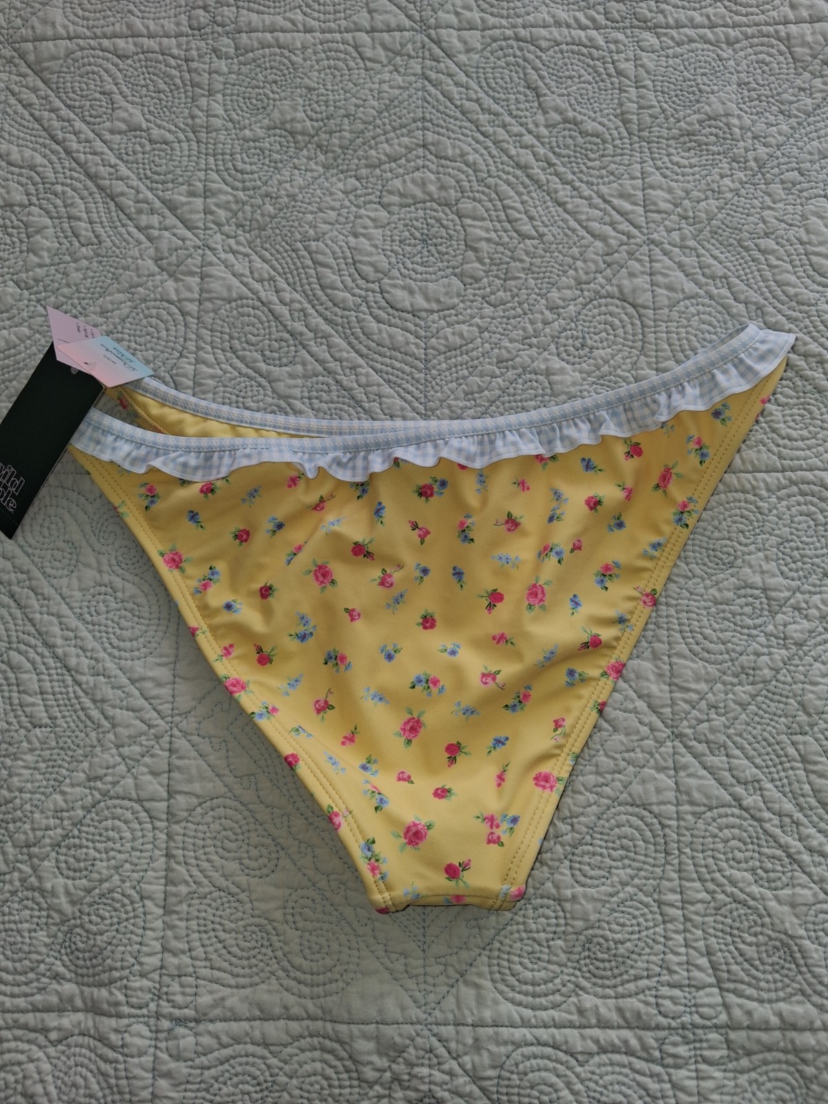 Wild Fable Cheeky Panties M Yellow Floral Low Rise High Leg Ruffle