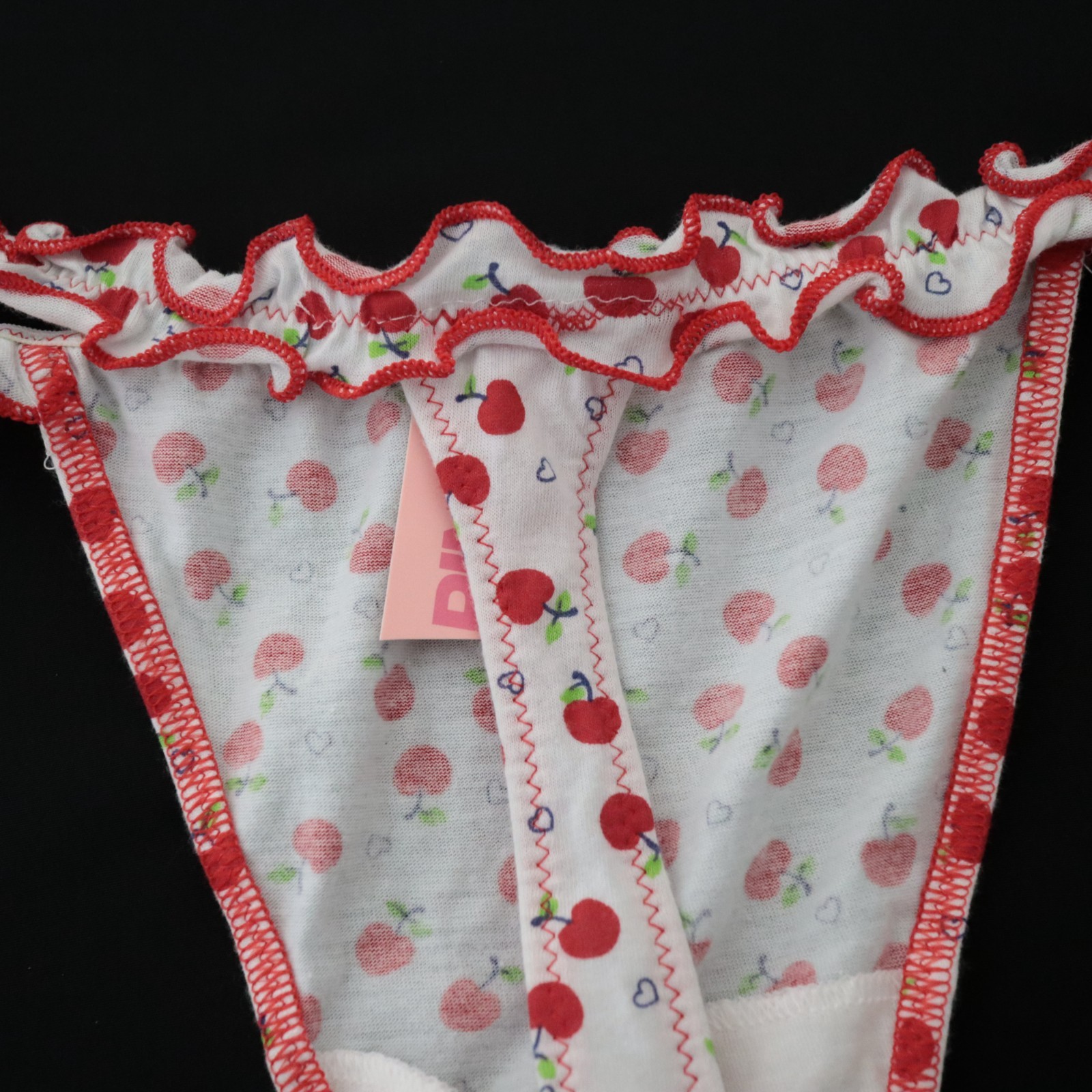 NEW Victoria’s Secret VTG PINK Cotton Rare V-String Ruffle Thong Panty MEDIUM