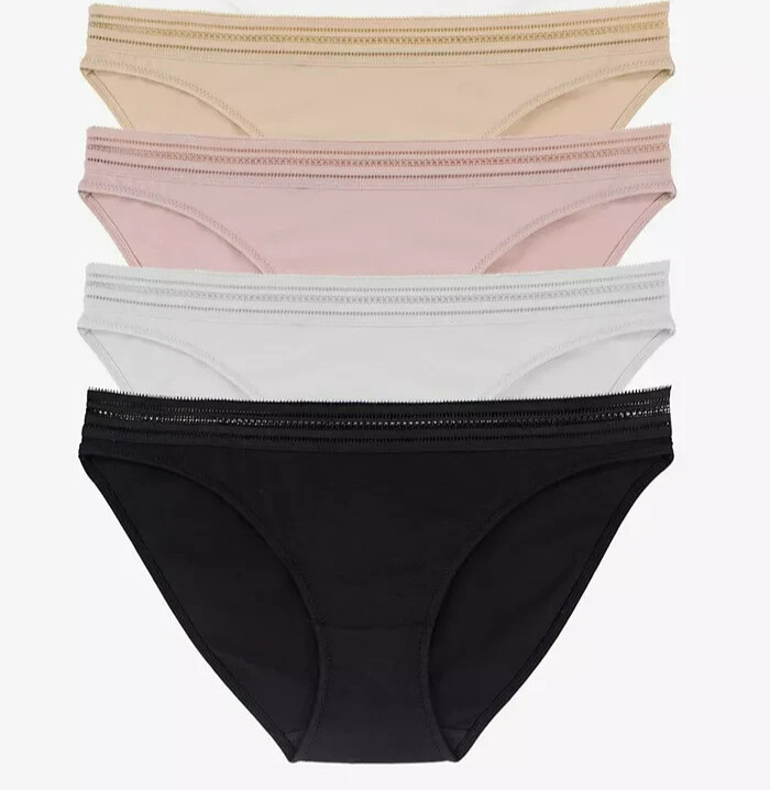 Dorina Giana Hipster Panty Set 4 Piece – Ivory, Beige, Pink, Black – Size S