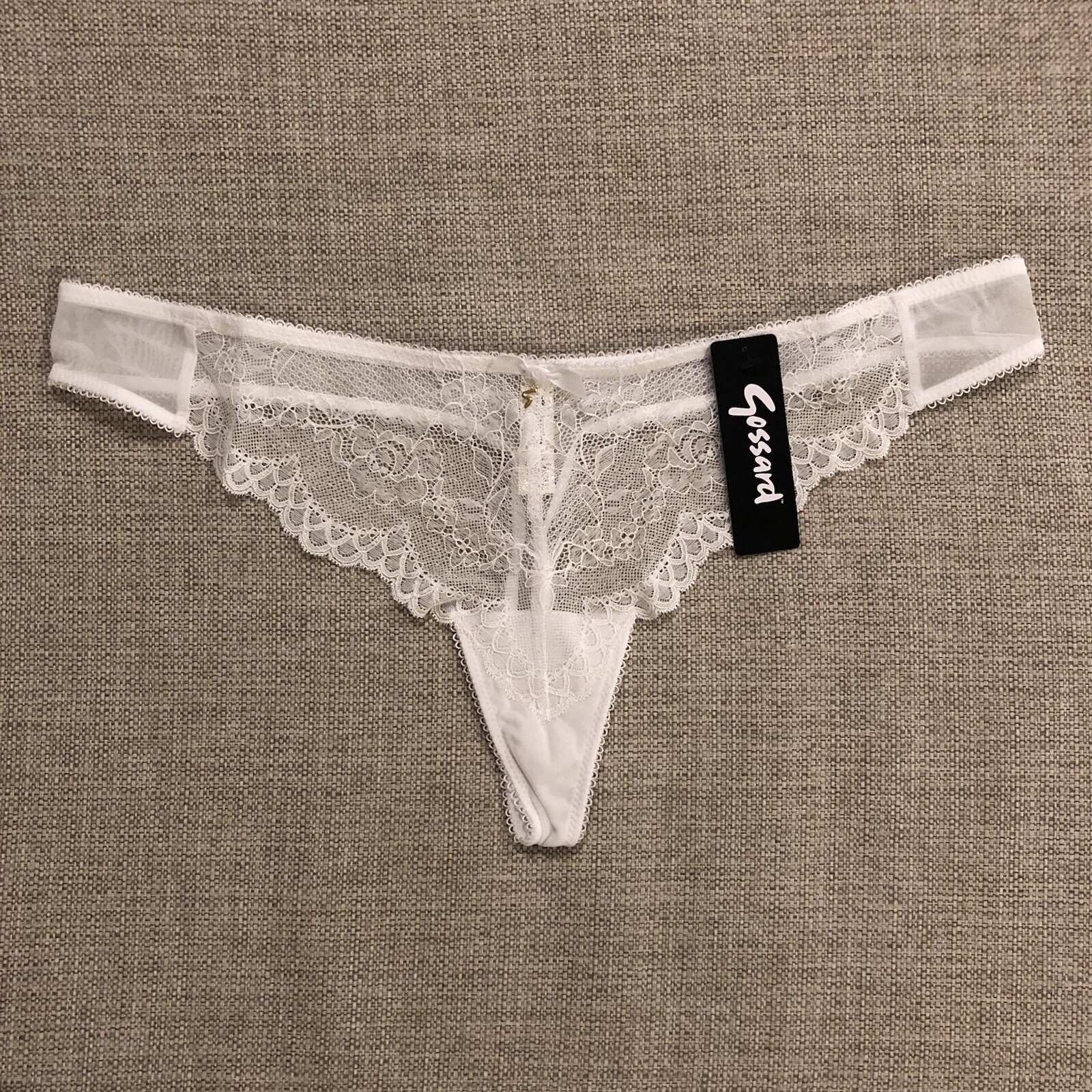 Gossard Superboost Lace Thong Panties Women’s US Size L White NWT