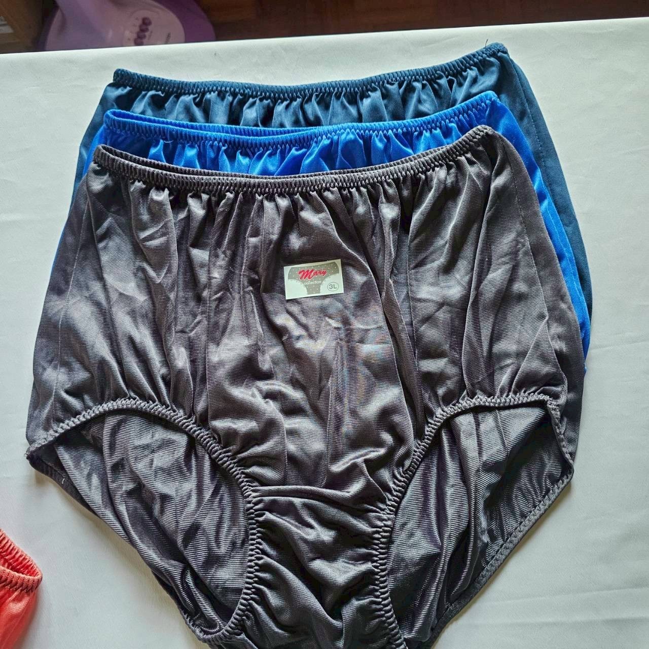 12 Plus Underwear Granny panties Nylon Woman Man Briefs Soft Silky Waist 44″-48″