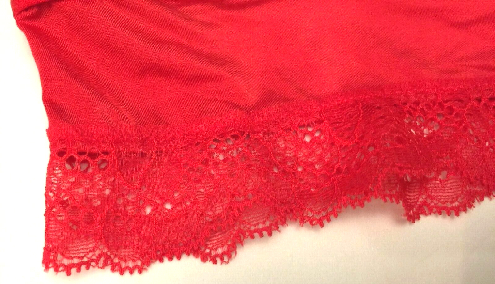 Victorias Secret Bright Cherry Red Logo Sport Band Cheeky Panty Size S Lace Trim