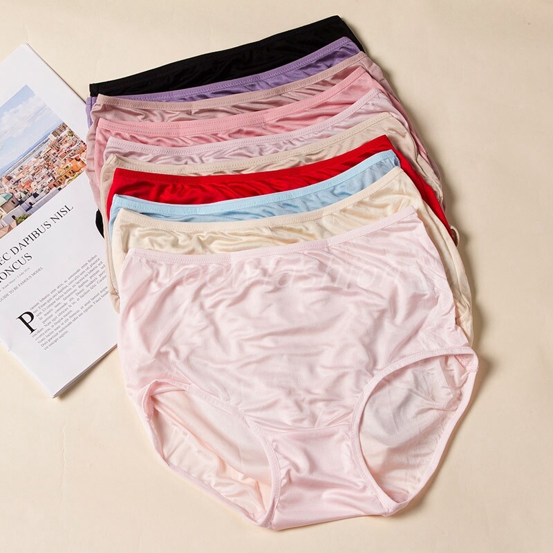 9 Pairs Women 100% Mulberry Silk Panties Silk Underwear Briefs Short Underwear
