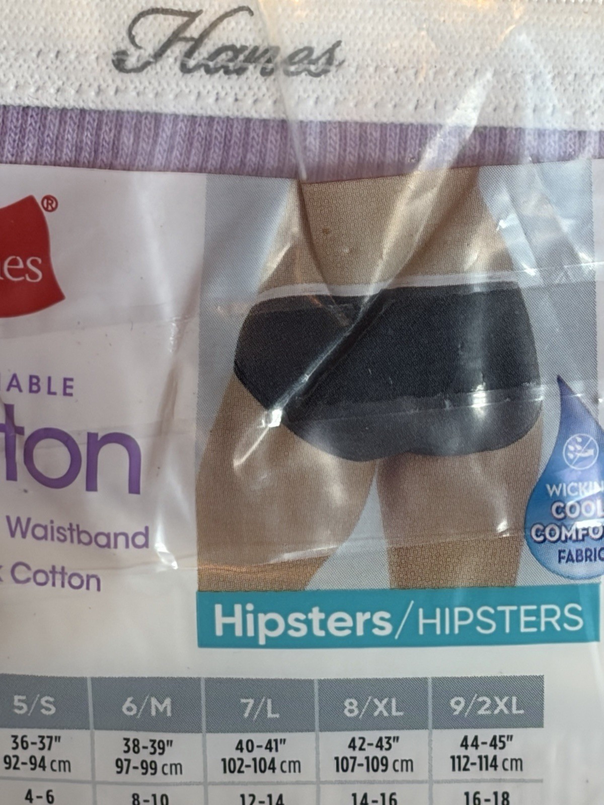 Hanes Womens Ribbed Cotton Hipster Underwear 8-Pack Assorted Panties Size 9 2XL
