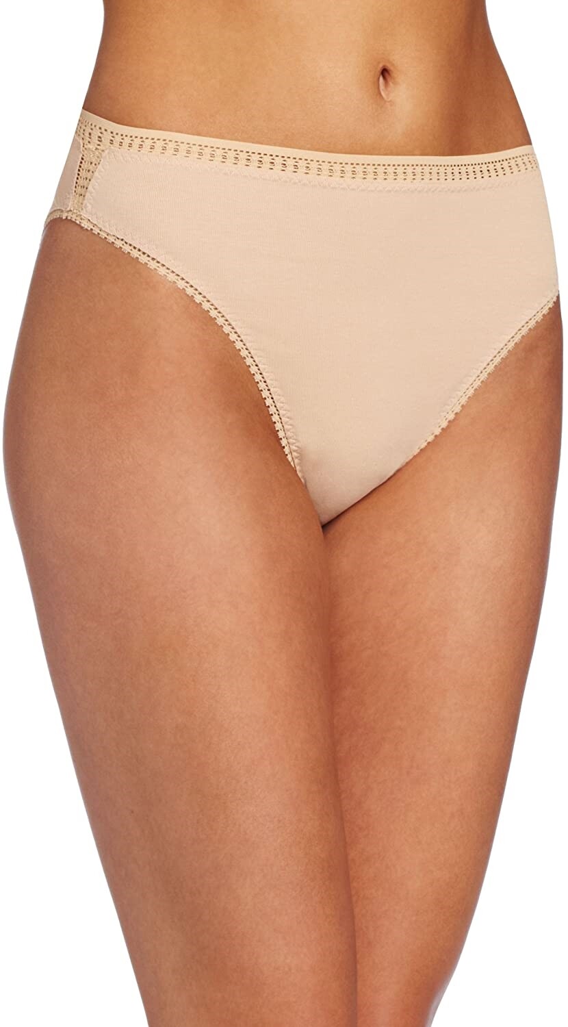 OnGossamer Women’s 243592 Nude Cabana Cotton Hi Cut Brief Panty Underwear Size S