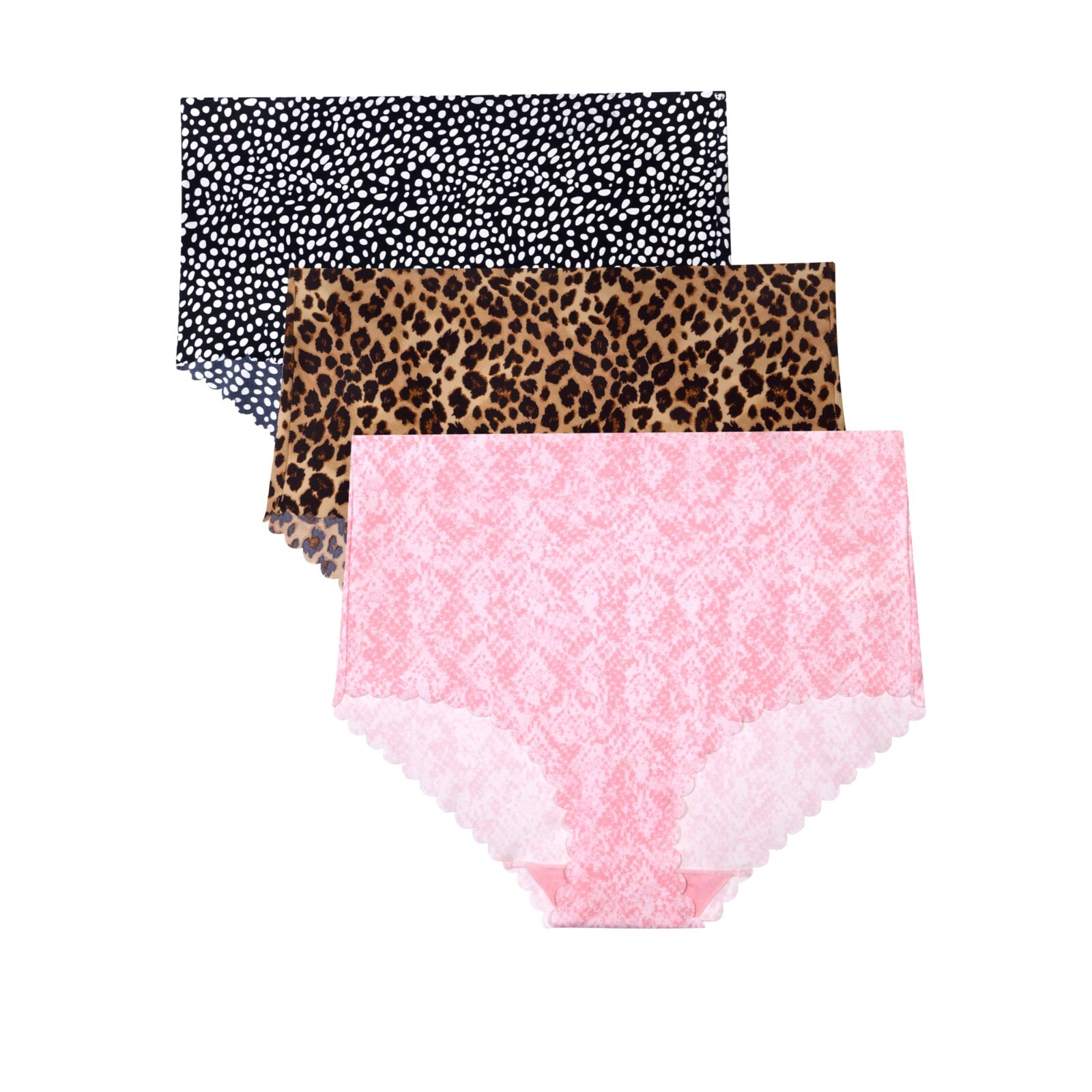 Women’s 3 Pack High Waist Stretchy Briefs Polka Dots Leopard Print : XXL