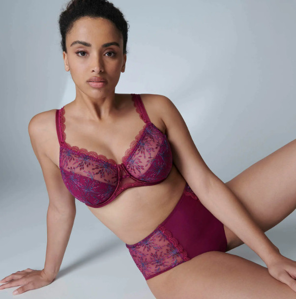SIMONE PERELE 1A2770 ~ SYRAH ~ SINGULIERE RETRO BRIEF PANTIES ~ SIZE 3 / MEDIUM