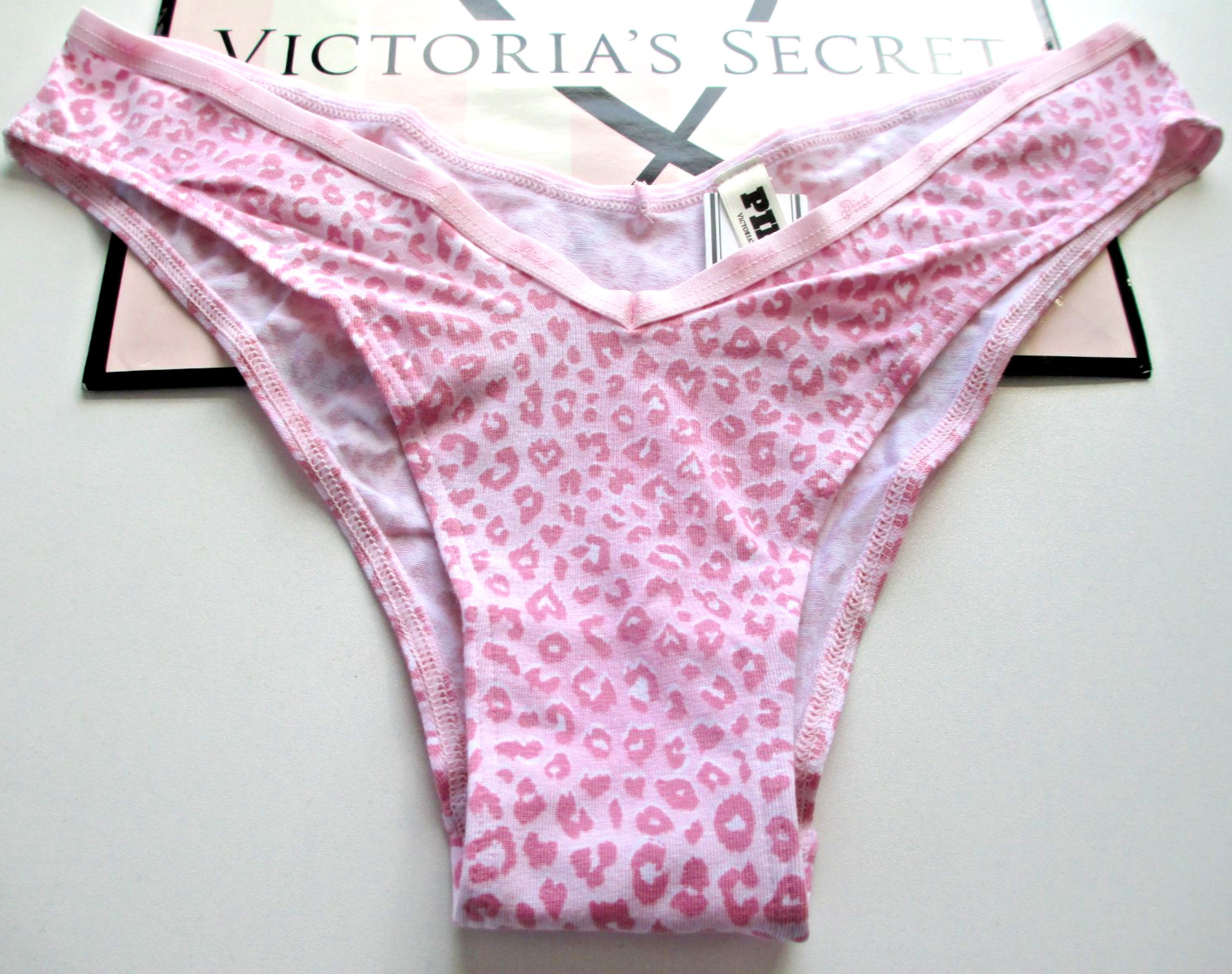 VICTORIA’S SECRET PINK Cotton Tanga High Leg Cheeky Panty S M L XL Pink Leopard