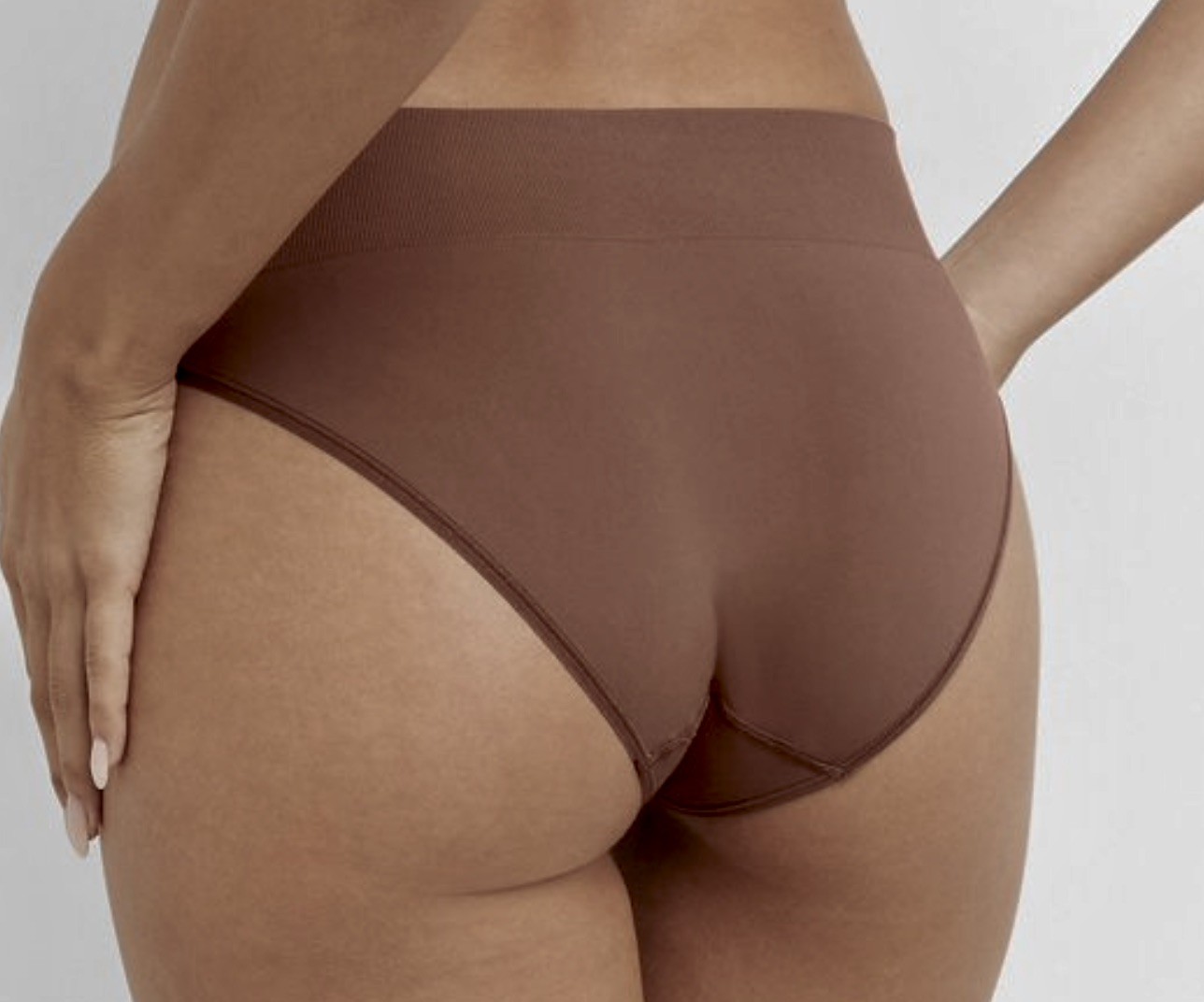MAIDENFORM M Seamless Bronzed Chestnut High Leg Bikini Panty Womens Sz S 5 M 6