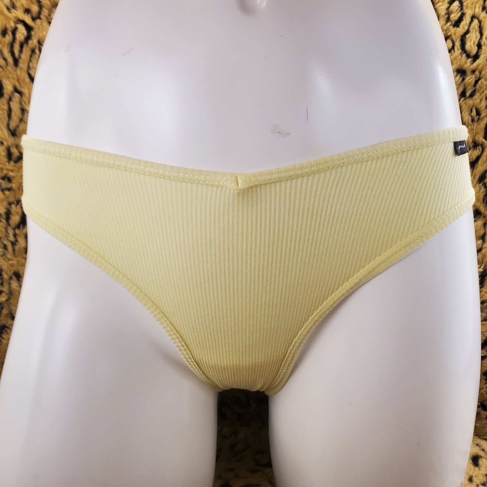 Victoria’s Secret PINK Light Yellow Pleated Bikini Panty S NWT Sexy