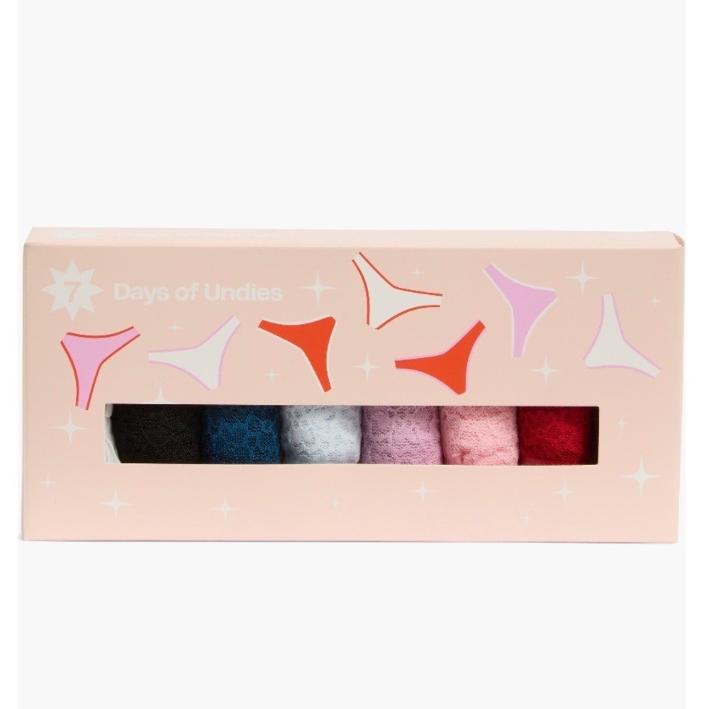 Nordstrom 7 Pack Day of the Week Thong Panties, Size Medium, Multi Color NWT