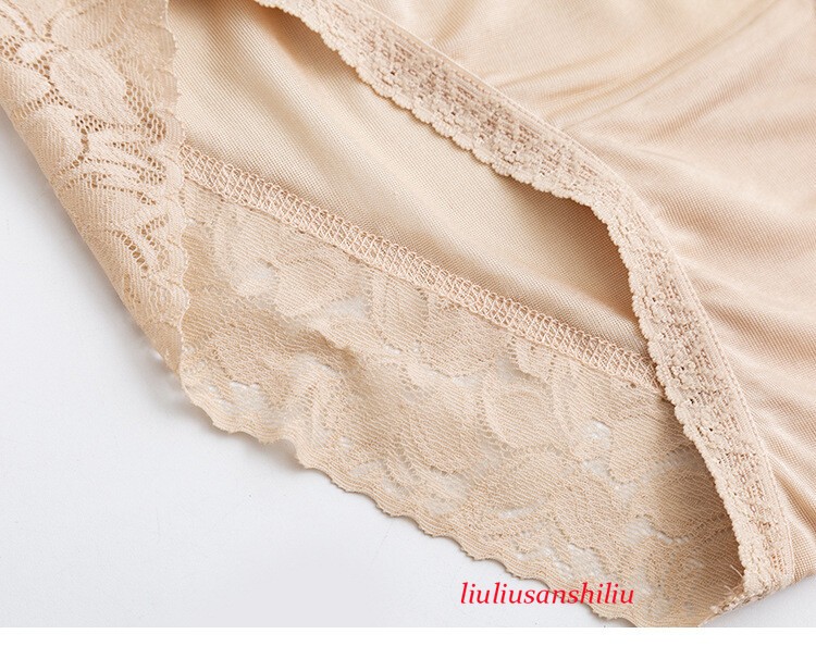 4 Pair/lot 100% Mulberry Silk Women Lace Panties Briefs Underwear Lingerie Pants