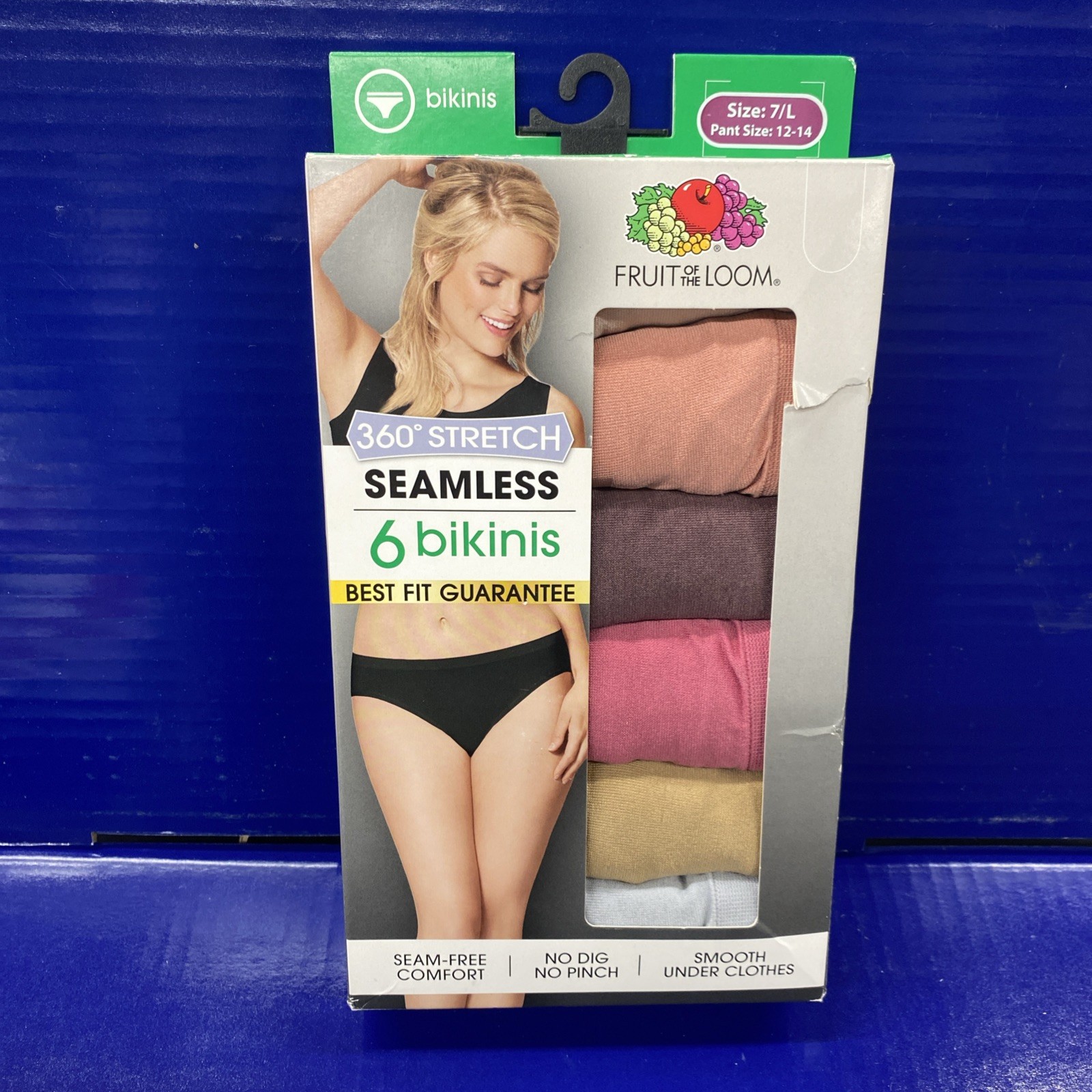 Fruit of The Loom Women’s 6Pack Seamless Underwear Size XL Mixed Panties NWT