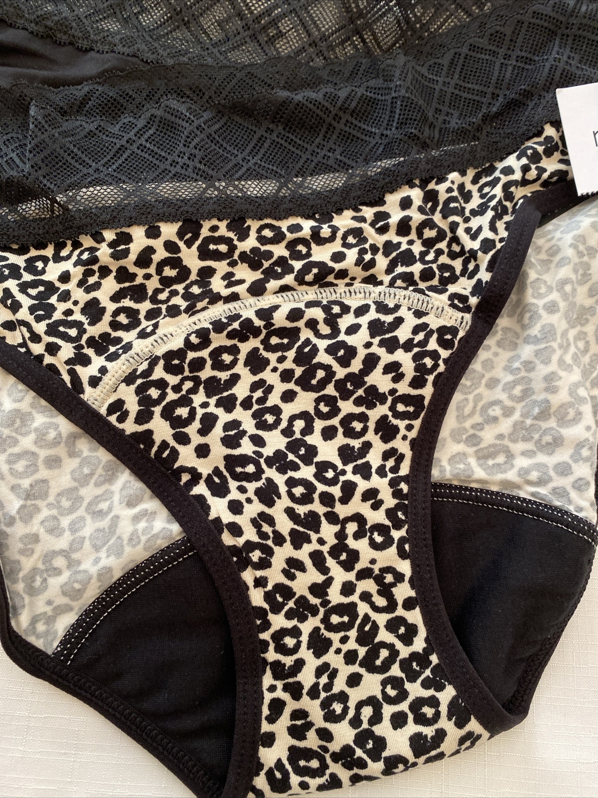 NEXT Period Pants Medium Flow – New Black / Animal Print Bikini Knickers Size 14