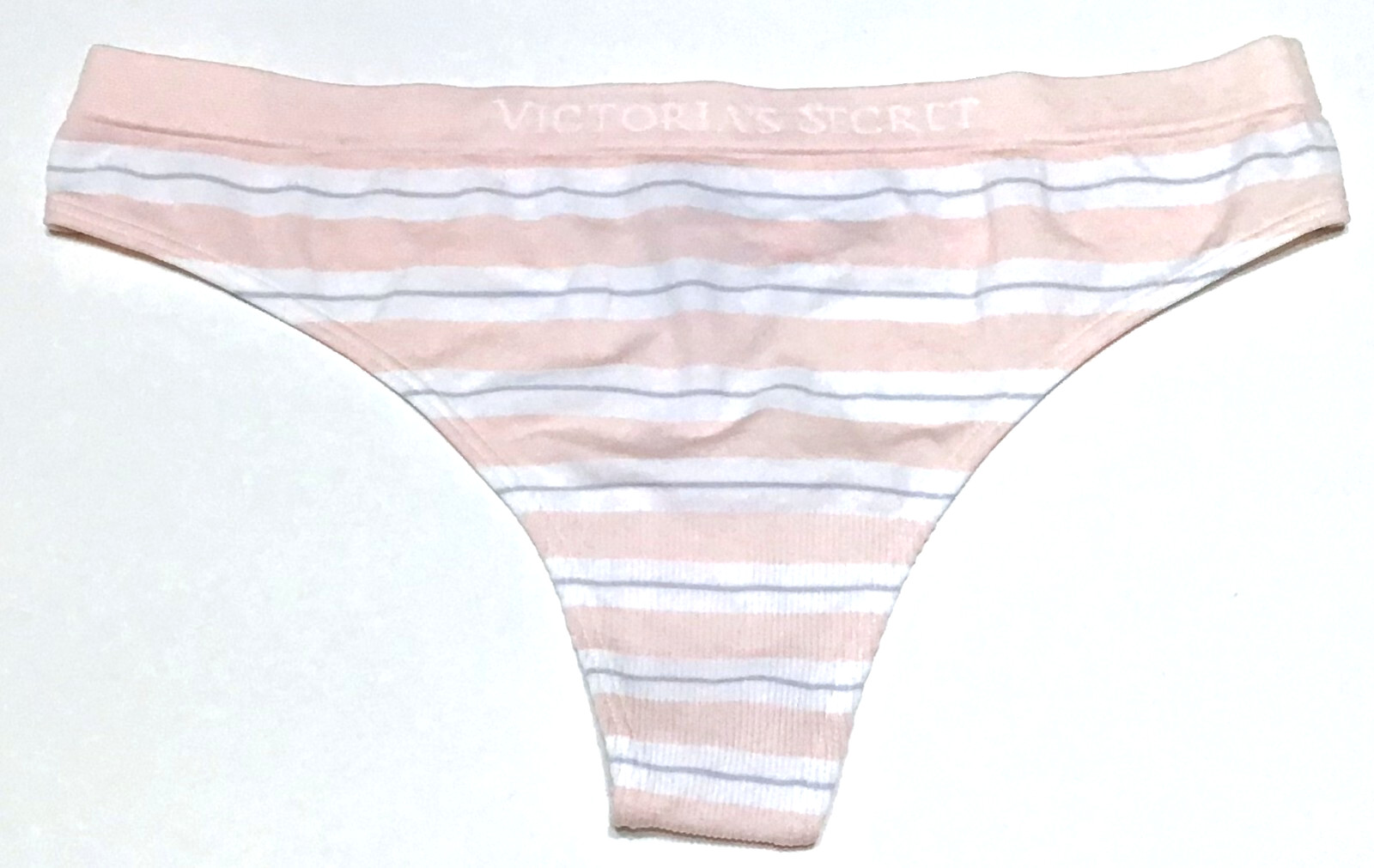 medium – NWT Victoria’s Secret ribbed nylon thong panty logo $12.50 tag (c406)