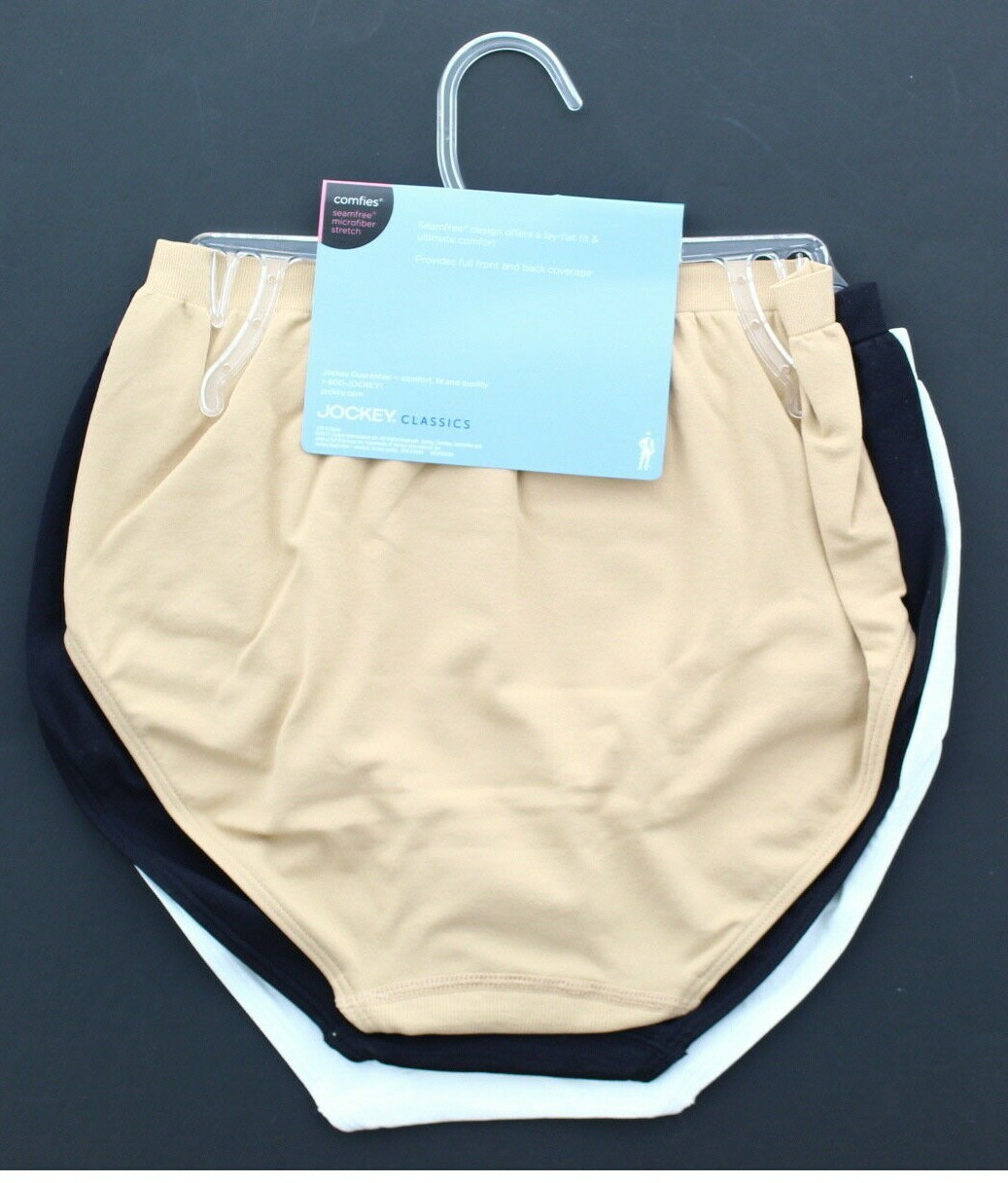 3 Pack Jockey Women’s Seamfree Microfiber Stretch Classic Fit Briefs Underwear