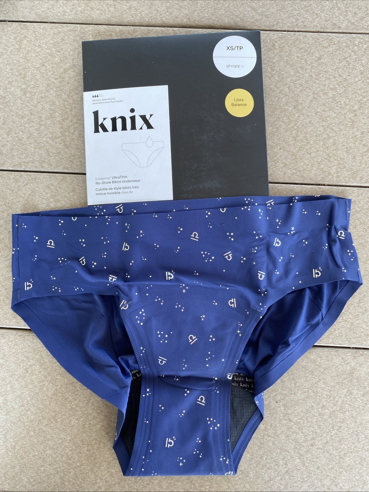 Knix Women’s Medium Absorbency Leakproof Bikini Panties Underwear Sz XS NIB