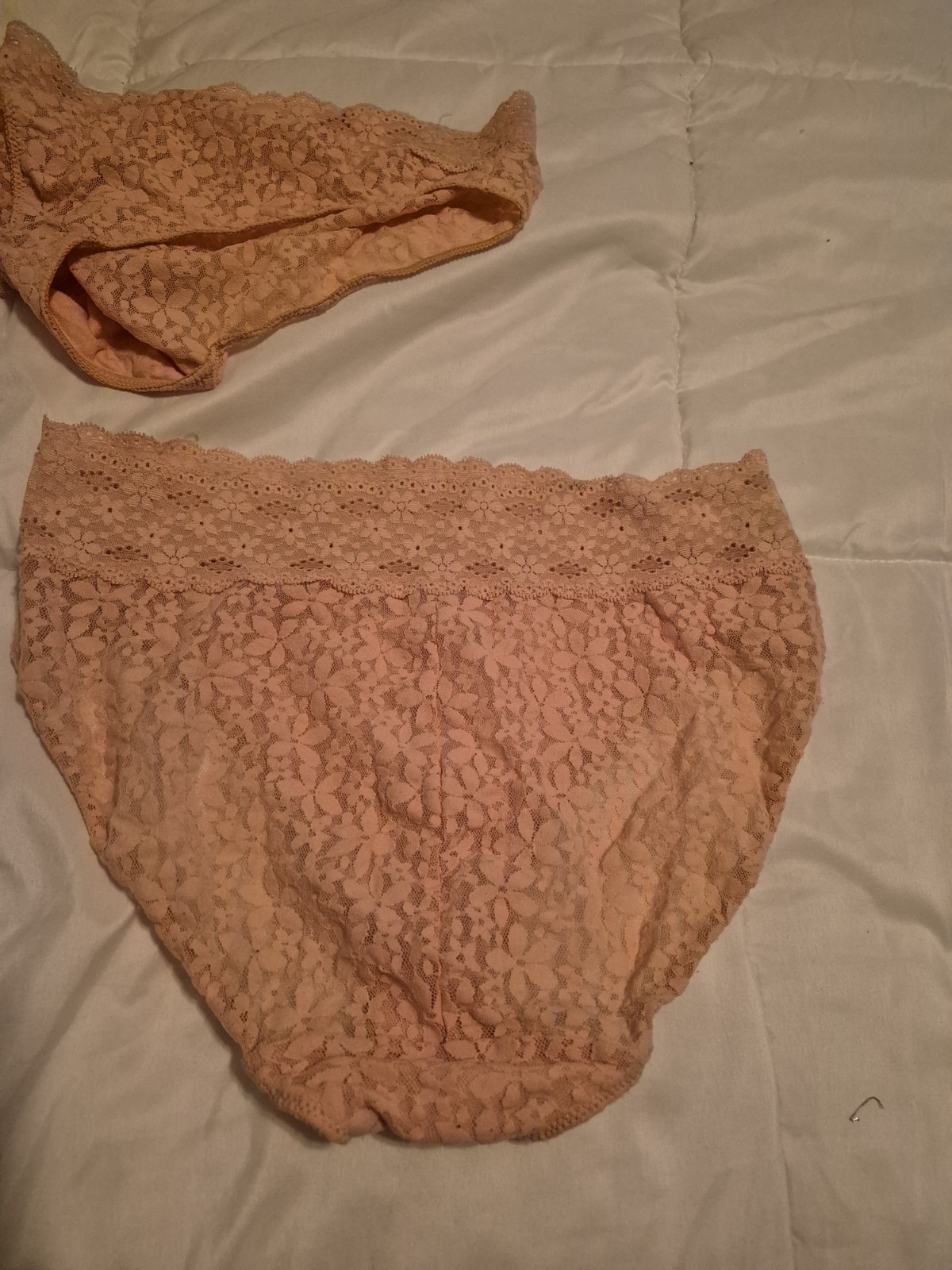 Wacoal Halo Lace Hi Cut Brief Stretch Lace. Sz XL 8 Peach. Nwot