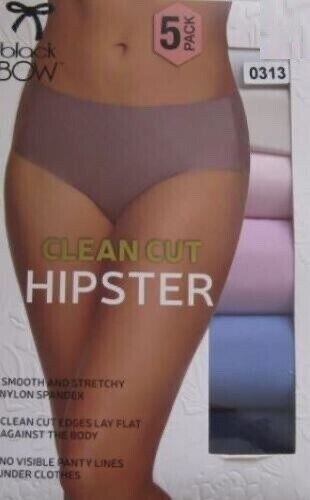 black Box Womens 5-Pack Clean Cut Hipster Panties, L