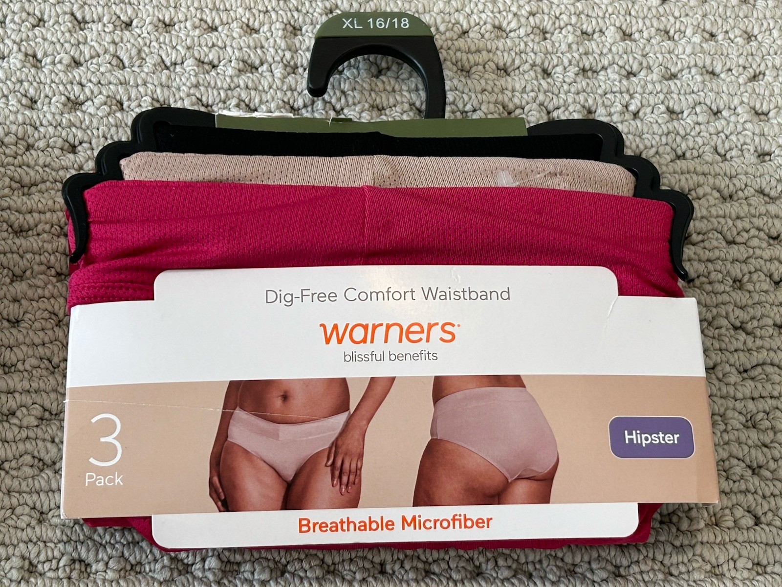 Women’s Warners Blissful Benefits Dig Free Comfort Hipsters Two 3-packs XL NWT