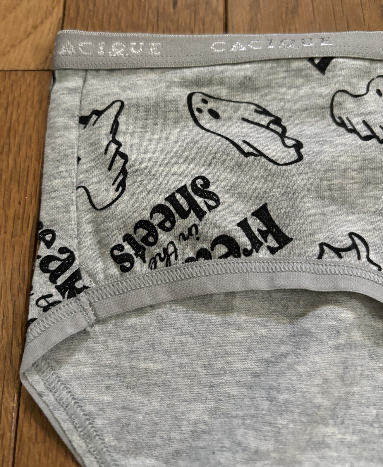 Plus Sz 22/24 Lane Bryant Cacique Hipster Cotton Panty Navy Gray Halloween Ghost