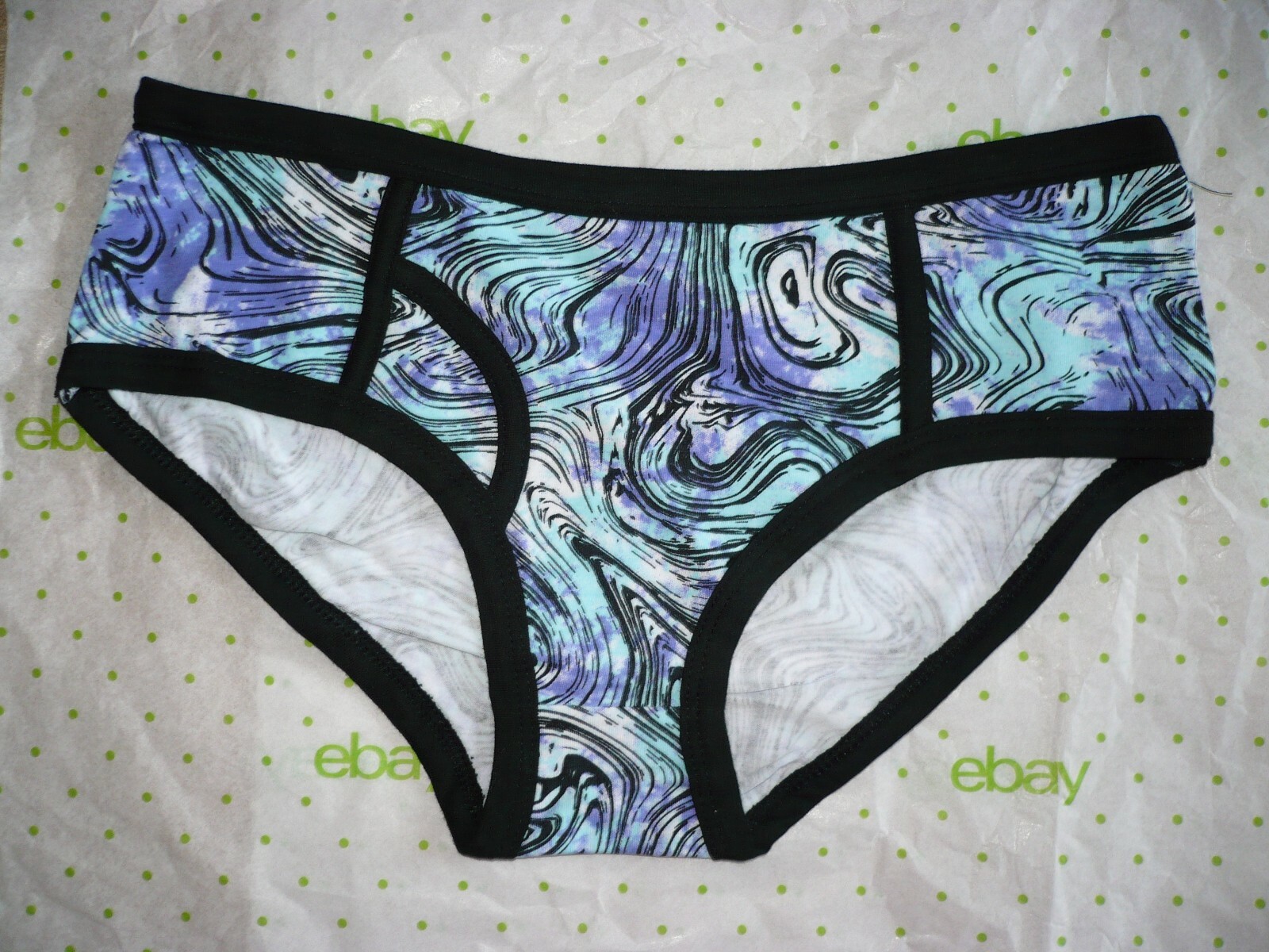Rue 21 Women’s Bikini Panties X-LARGE Purple Green Swirl Tie Dye Print New