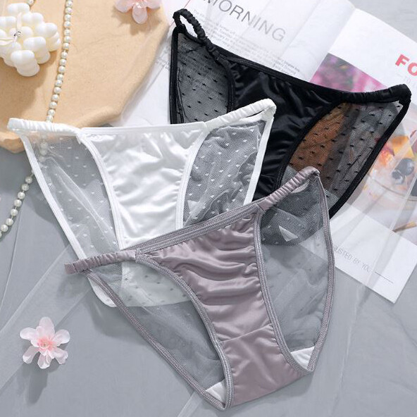 Lot 5packs Sexy Womens String Bikini Panties Satin Brief See Through Underwear