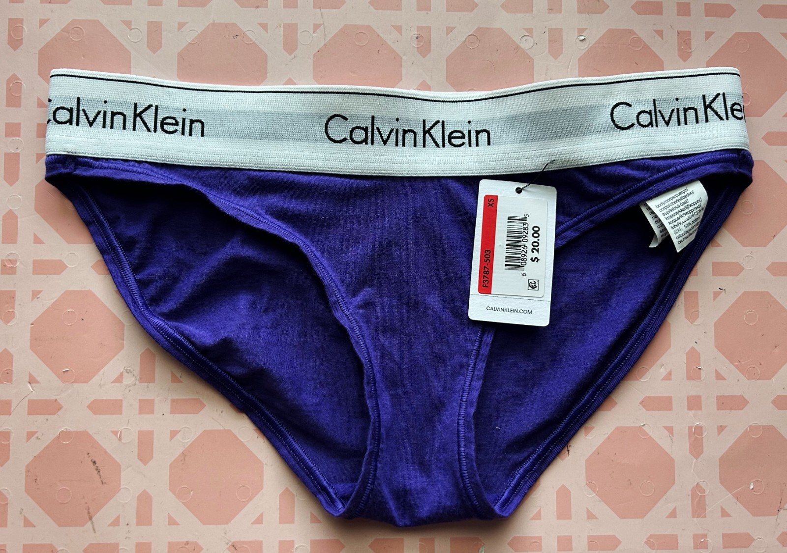 Nwt Calvin Klein Women’s Modern Cotton Bikini Panty F3787-503 Purple XS