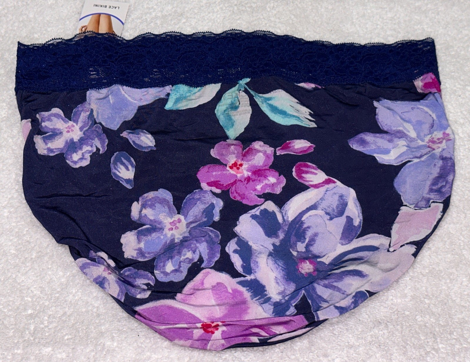 JOCKEY No Panty Line Promise First Bloom Lace Waist Bikini Panty Womens Sz 9 2XL