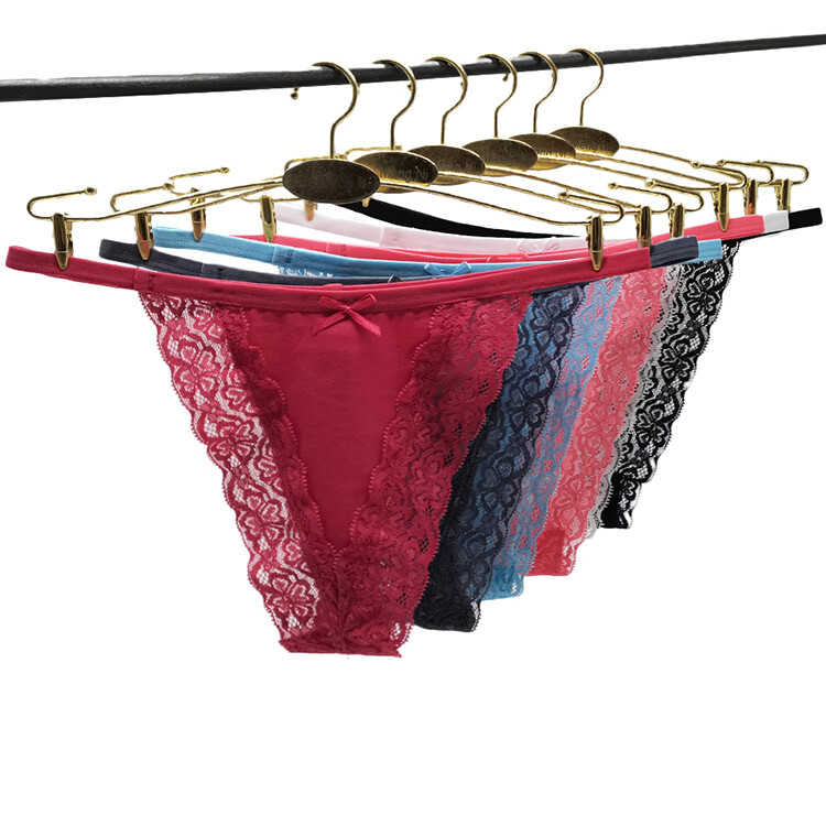 Women’s Cotton G-string Thong Knickers Panties Lace Gusset Sexy XS S 6 8 10