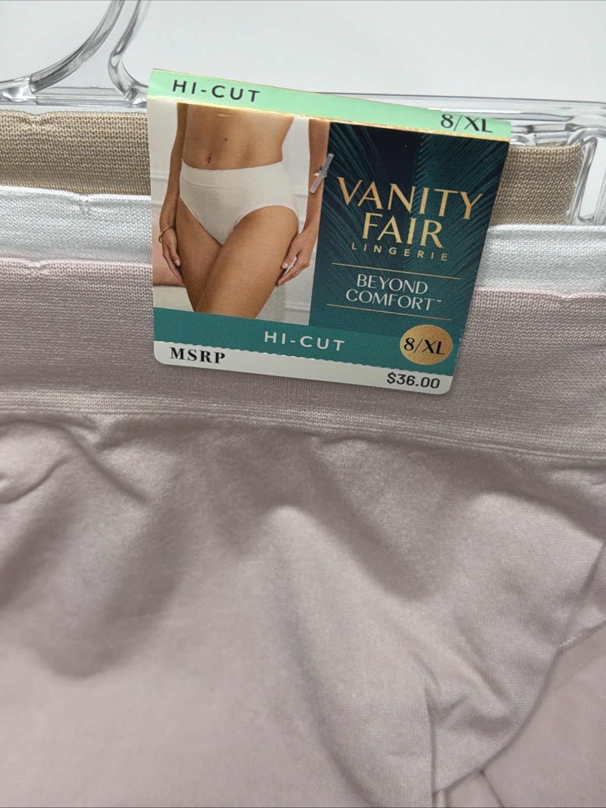 VANITY FAIR Beyond Comfort Seamless 3 Pk Hi Cut Panty Womens 8/XL NEW