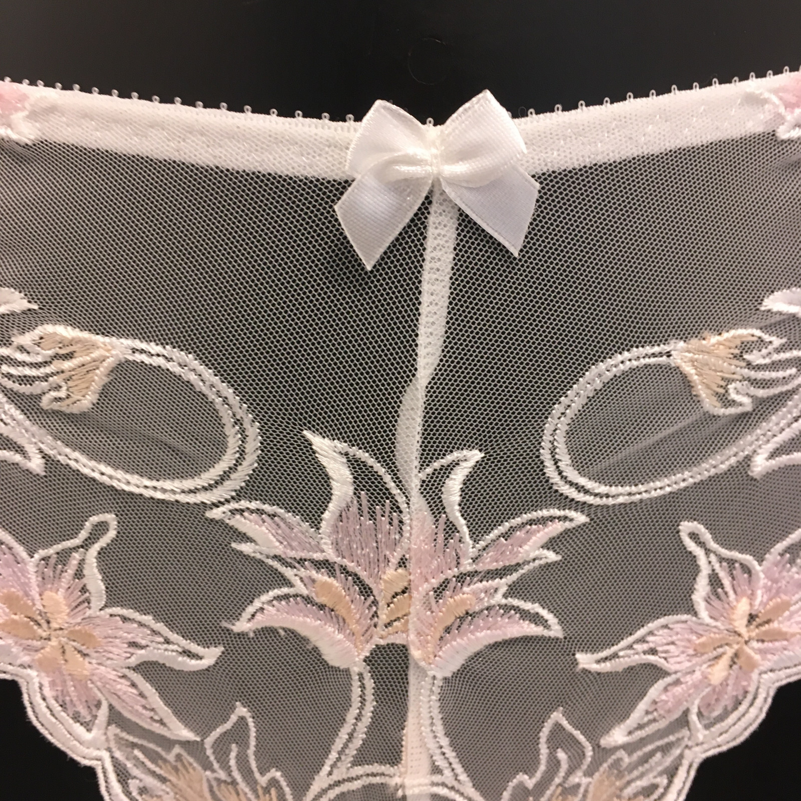Ivory & Pink Briefs 10 Sheer see through embroidered knickers pants panties