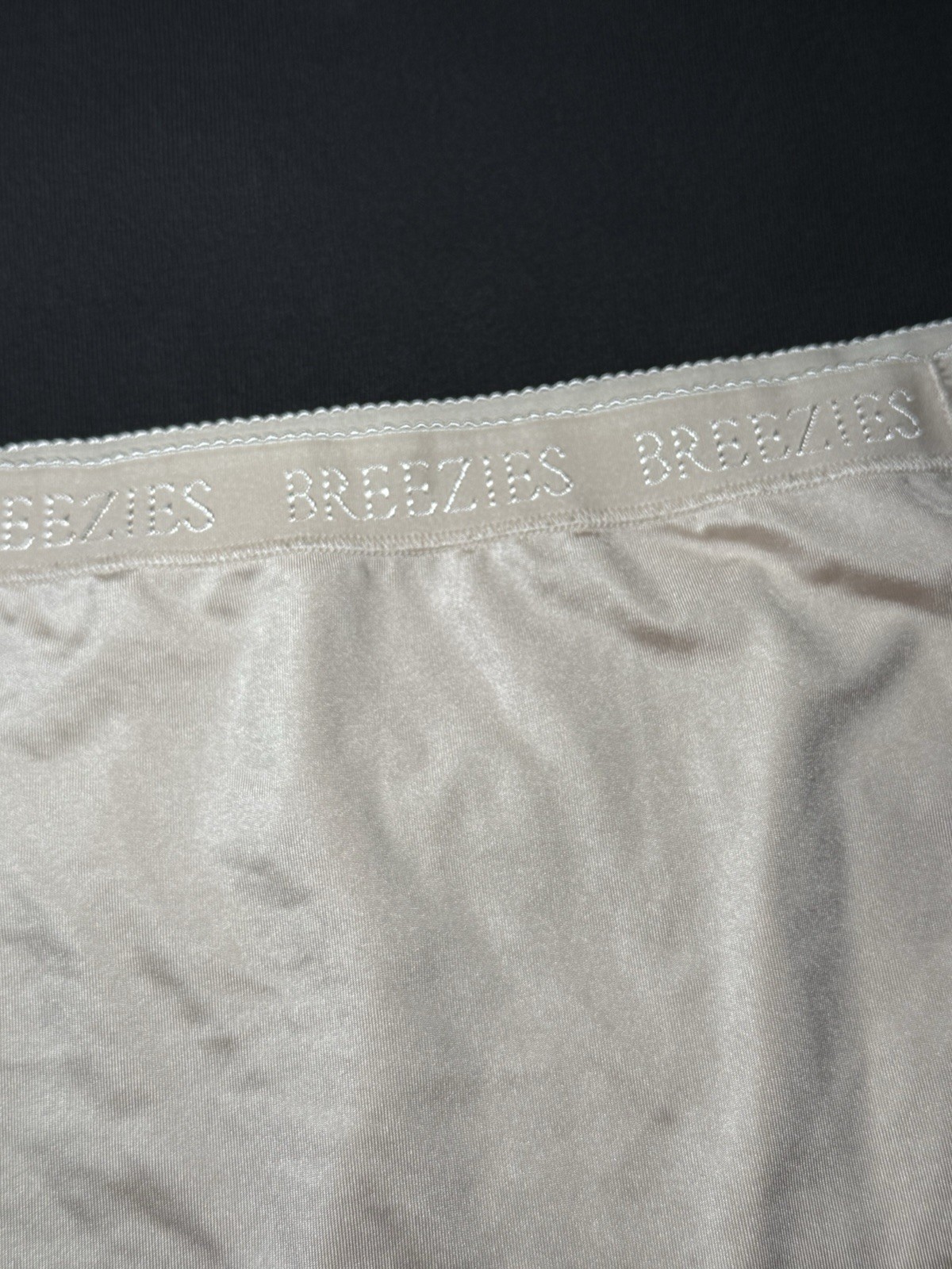 Vintage Breezies SIGNATURE BAND SECOND SKIN SATIN HI LEG BRIEF SILKY PANTY Small