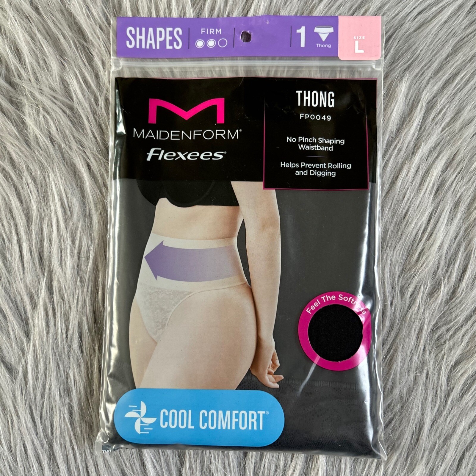 Maidenform Flexees Thong Women’s Size Large Black Shapewear Underwear Panty