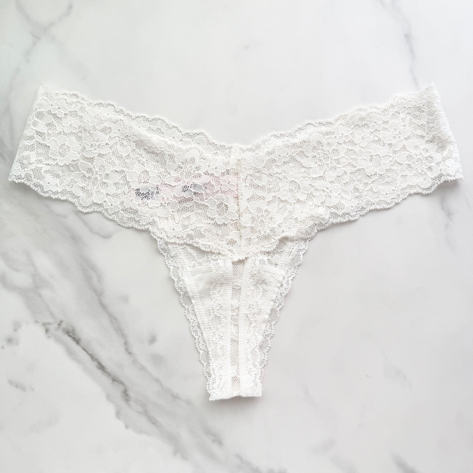 Victoria’s Secret The Lacie Posey Lace Thong Panty Coconut White XS/S/M/L/XL