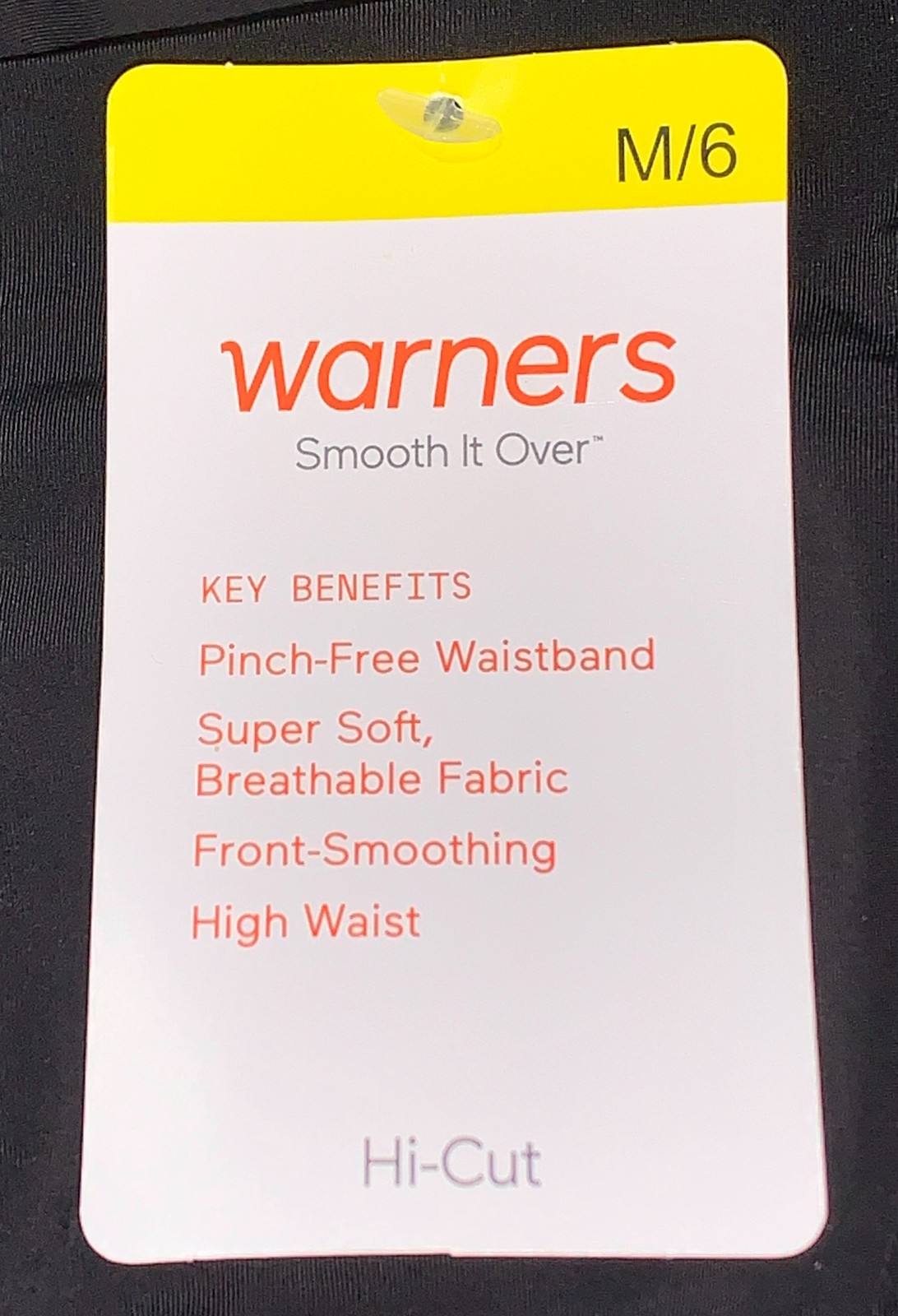 WARNERS Smooth It Over Black Modern Hi Cut Brief Panty Womens S M L 7 XL 8 2XL 9