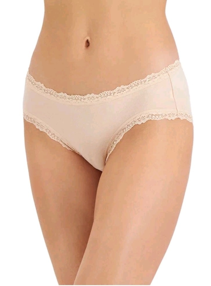 Jenni Lace Trim Hipster Underwear, Chai Small