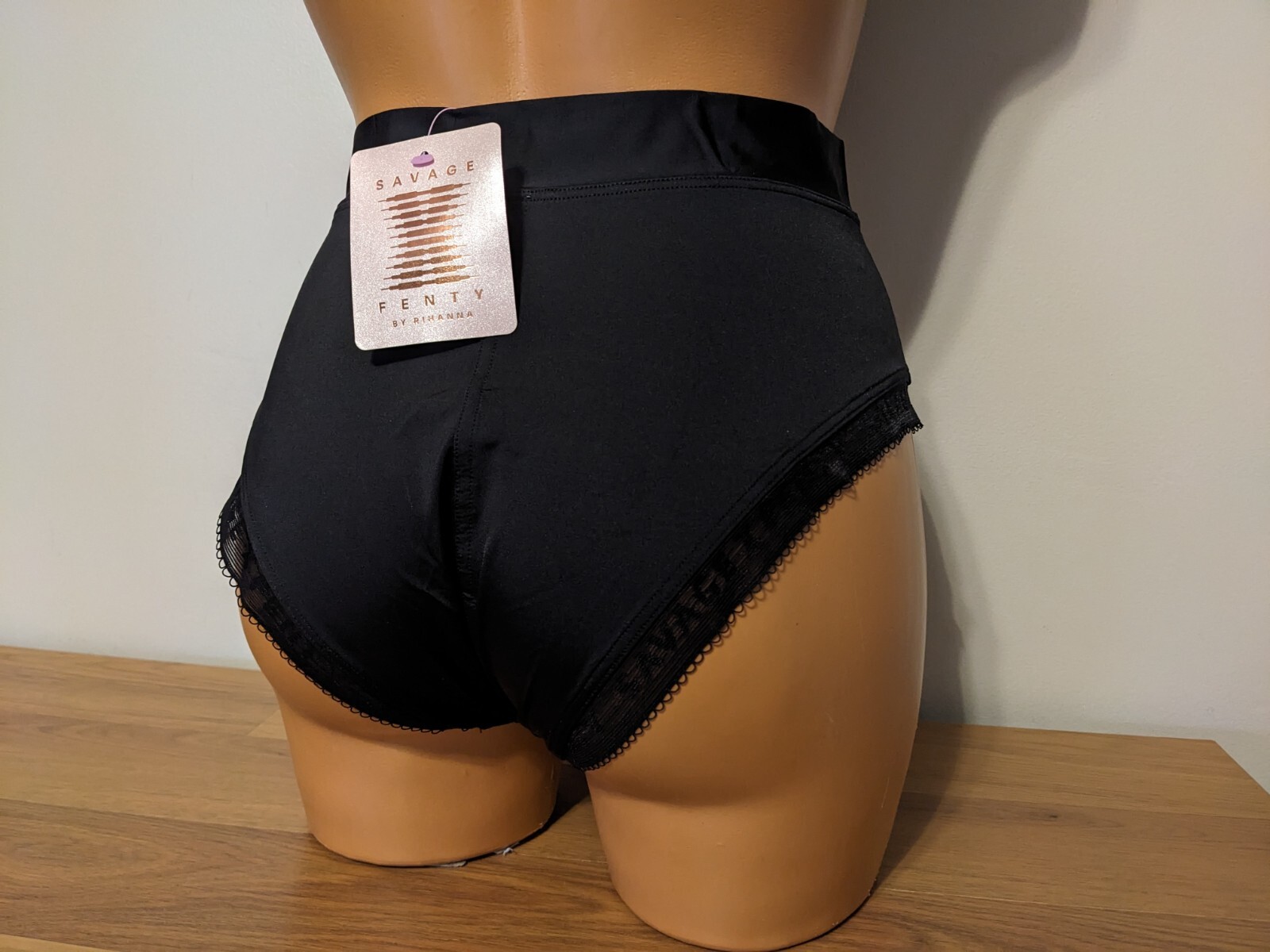 Savage X Microfiber Logo-Trim High-Waist Cheeky Panty, Caviar, 316146, 3X