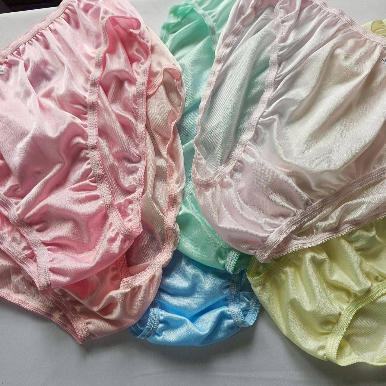 12 Plus Bikini Underwear Nylon Woman Panties Mid-Waist Soft Colorful Briefs /3XL