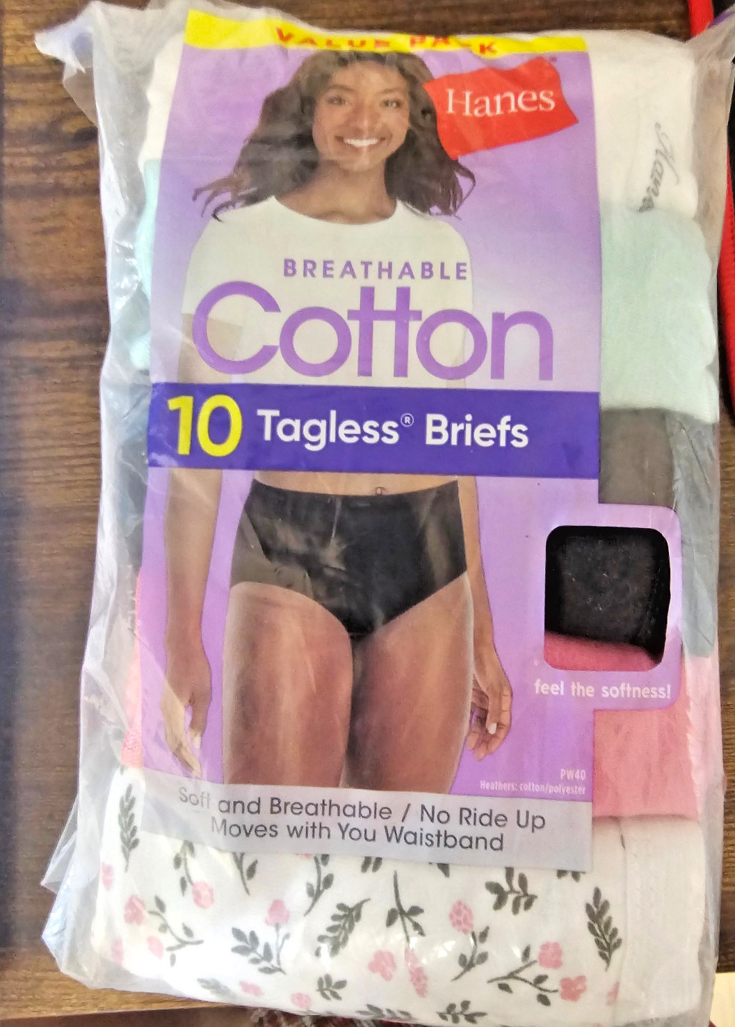 Women’s Hanes BRIEFS Underwear Size 6 7 8 9 10 Cotton Multicolor 10-Pack NWT