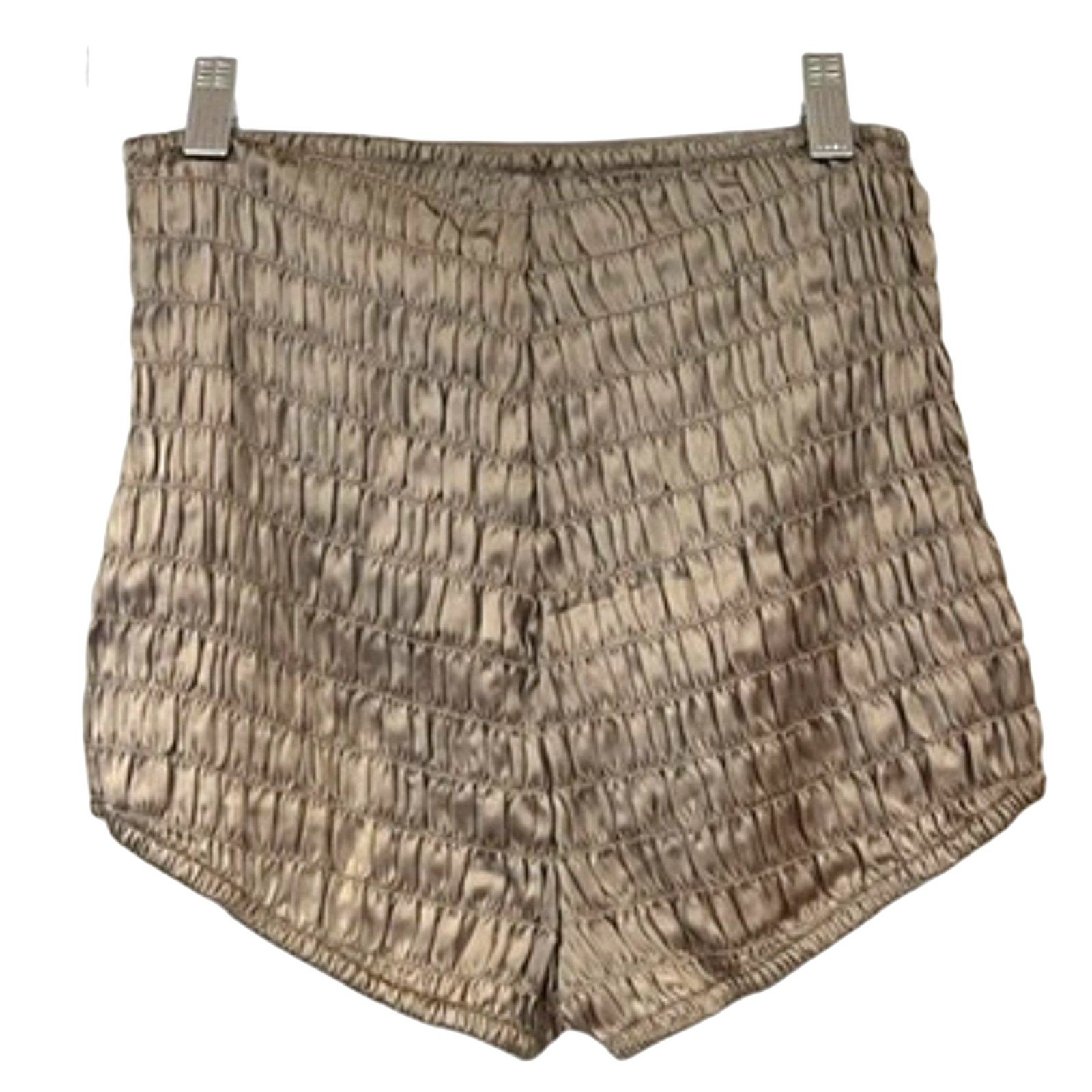 Free People Intimately Smocked High Waist Panties Taupe Small