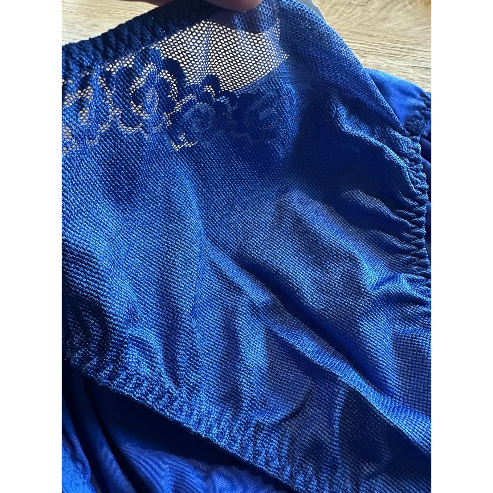 Vintage Playtex Collection Stretch Satin Mesh Hi Cut Panty Blue XL NEW