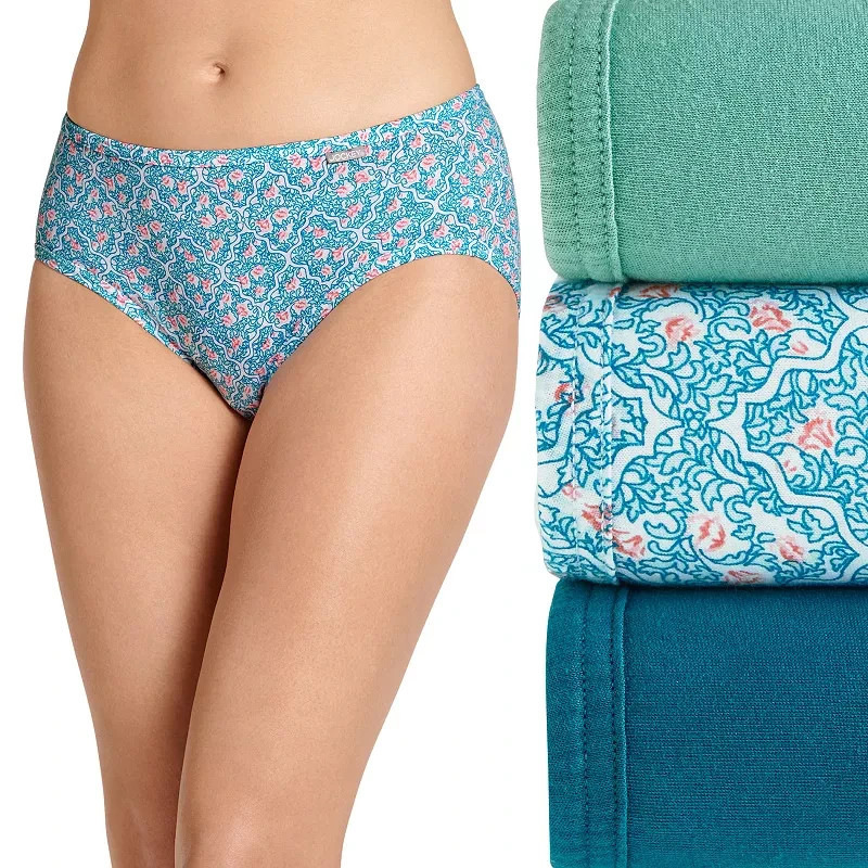 JOCKEY L1838 Women’s Assorted Cotton Elance Hipster Panties 3-Pack Size 7/L