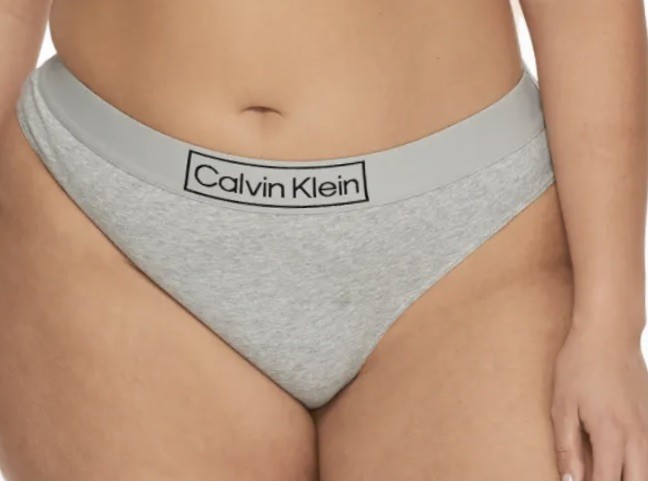 CALVIN KLEIN Reimagined Heritage Cotton Grey Black Bikini Panty Womens 1X 2X 3X