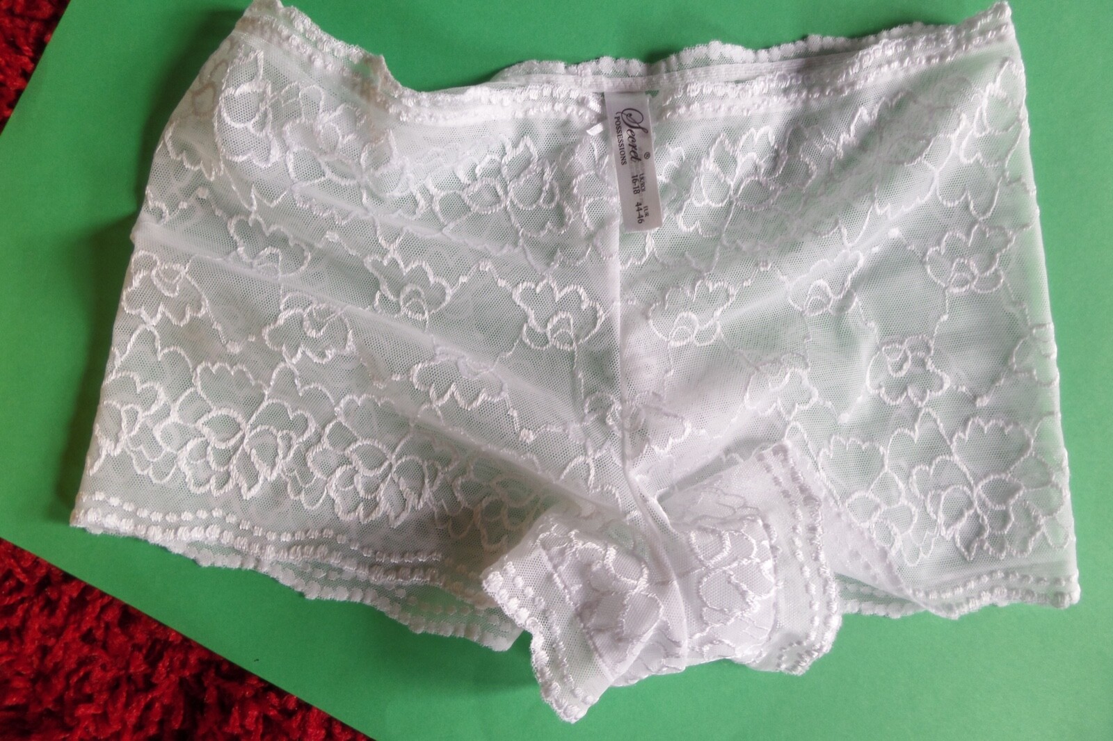1 Only Knickers White Teens/Adult NEW  size 16-18 Lace Pattern Stretch Material