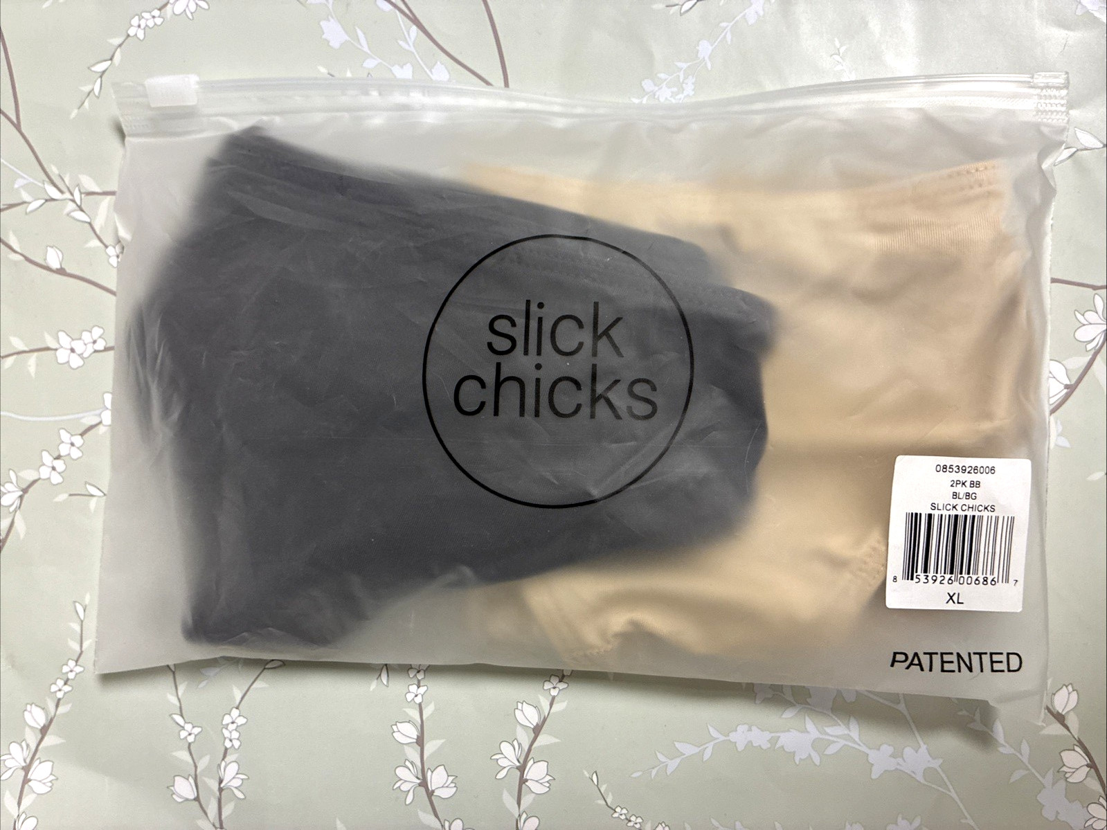 SLICK CHICKS 2 Pack Classic XL Brief Panty BEIGE and BLACK Side Fastening