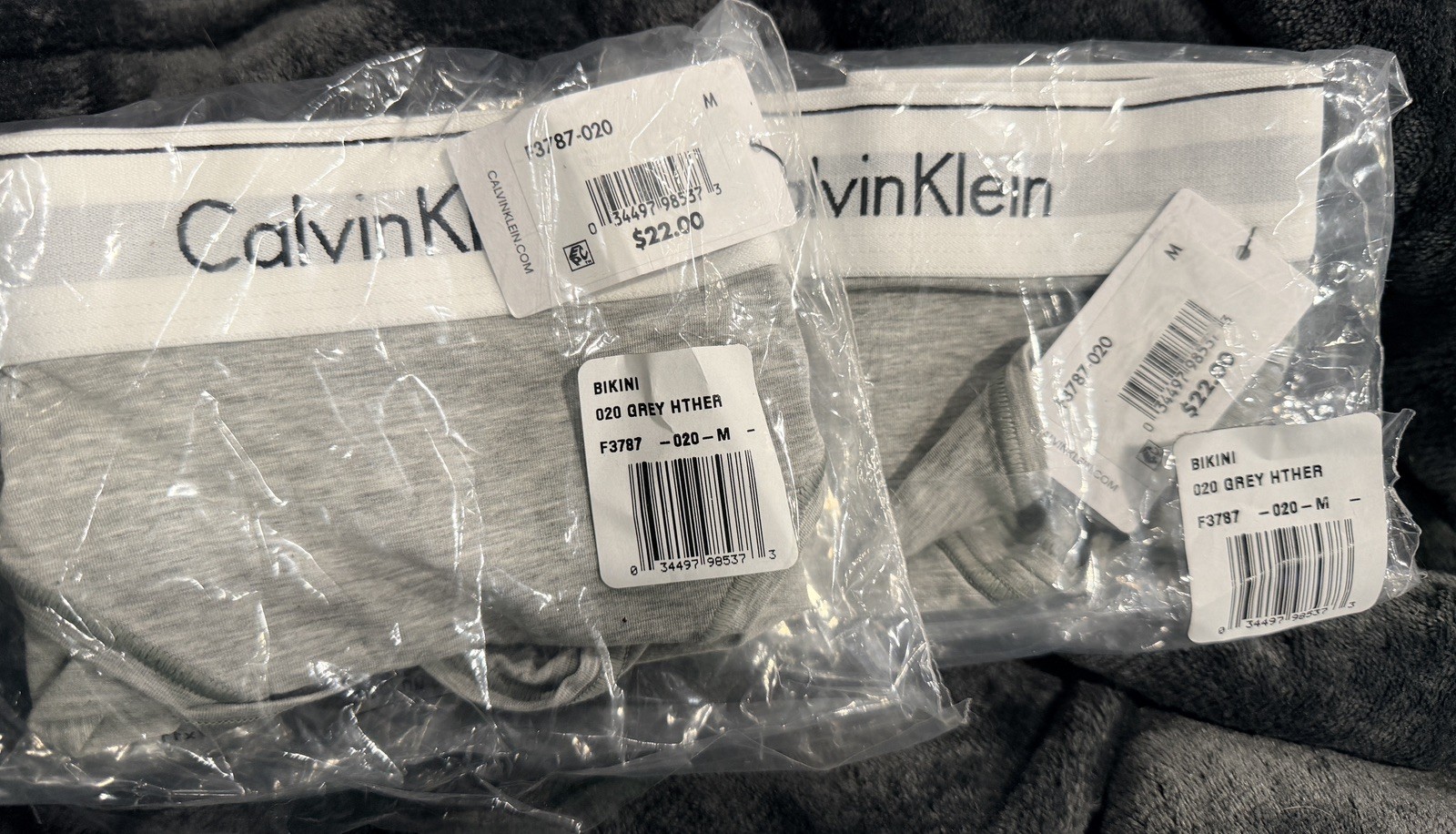 3 Calvin Klein Women Modern Cotton Underwear F3787 Heather gray M